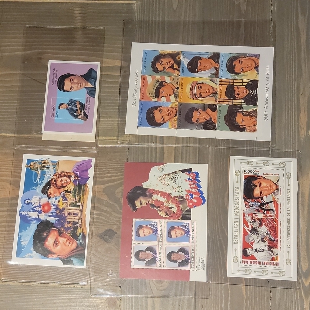 Elvis Stamps with Certification of Authentication RARE x 5 Collectors